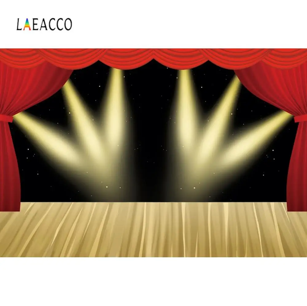 

Laeacco Stage curtain Stage lighting Backdrop Wedding Celebration Party Photography Customizable Photo Backgrounds Photo Studio