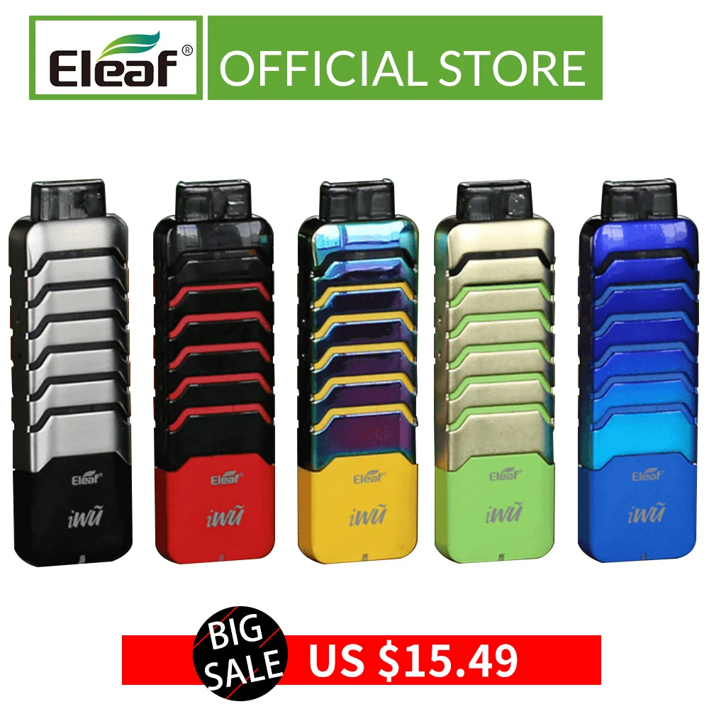 Электронная сигарета Eleaf iWu с аккумулятором на 700 мАч макс. 15 Вт вместимость 2 мл |