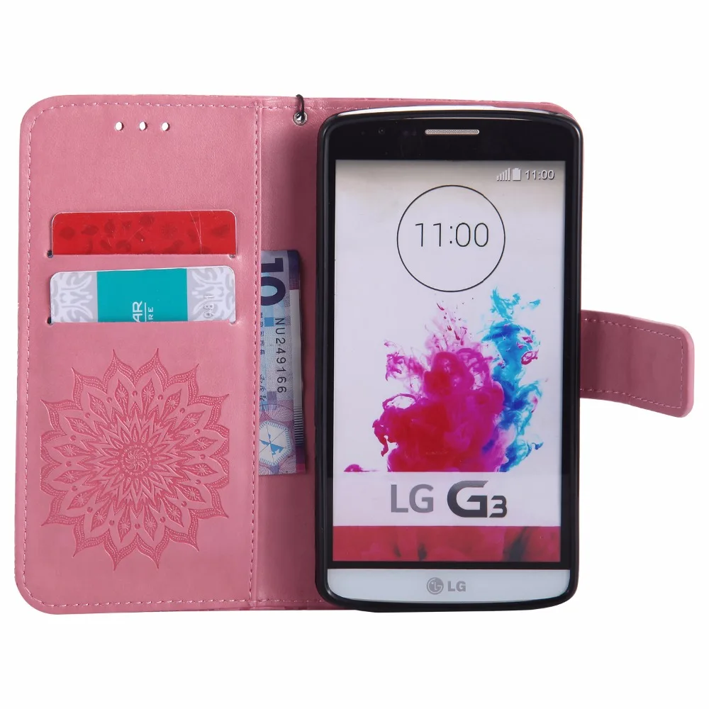 Рельефный флип-чехол для coque LG G3 D830 D831 флип-чехол для fundas LG G3 D850 D855 чехол 5,5 дюймов+ держатели для карт