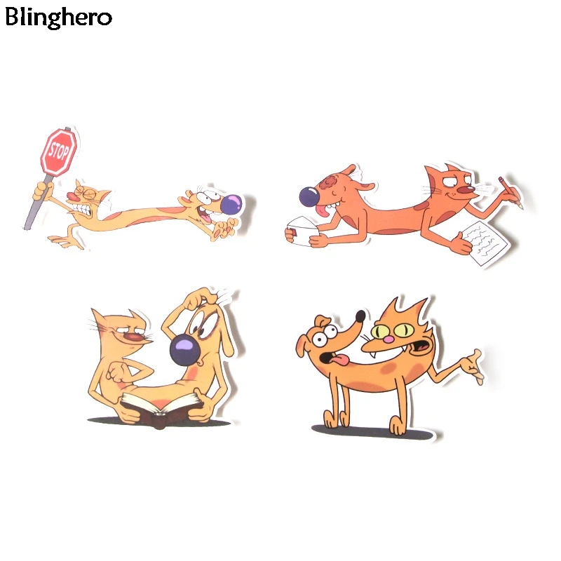 10 компл./лот Blinghero Catdog наклейки 13 шт./компл. ПВХ стикеров канцелярских принадлежностей с забавными животными наклейки ноутбук Чемодан наклейки BH0089