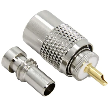 

50-Pack UHF PL 259 Male Solder Coax Plug with Reducer PL259