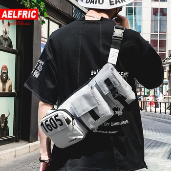 

AELFRIC 2019 Chest Rig Bags Adjustable Tactical Pocket Hip Hop Streetwear Functional Breast Bag Cross Shoulder Bag Fanny Bag