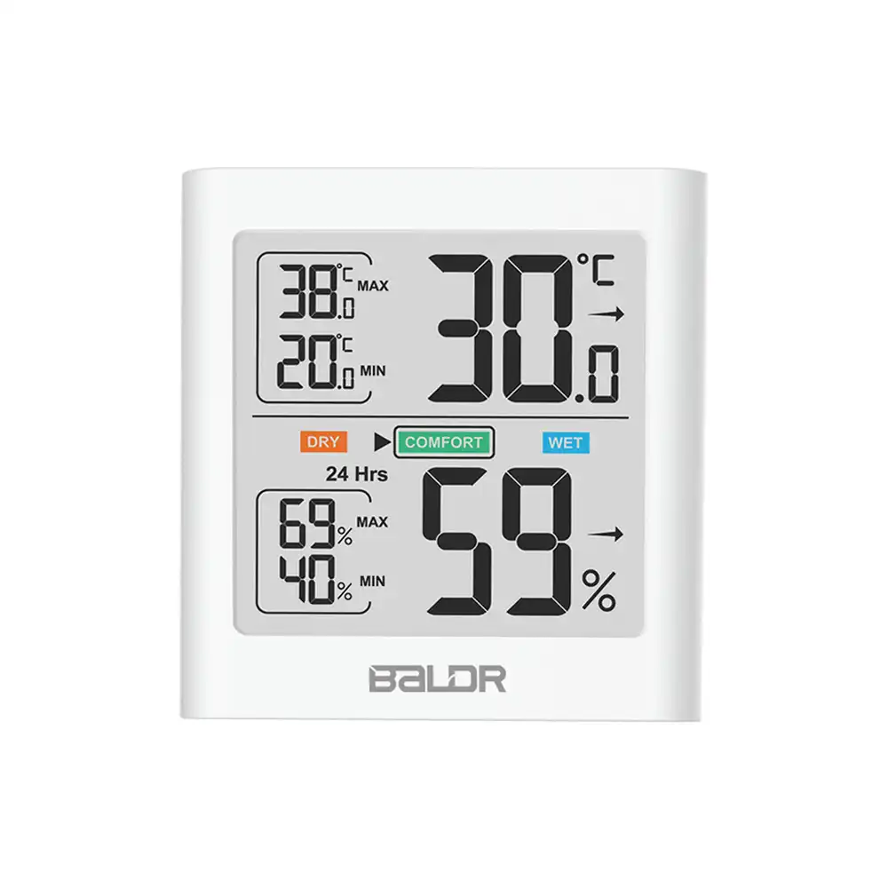 Baldr Digital LCD Display Indoor Thermometer Hygrometer Thermo-hygrometer with Smart Backlight Meter Weather Station Tester