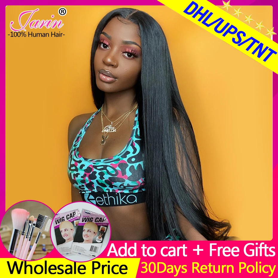 

Jarin Peruvian Straight Human Hair 3 Bundles With Lace Closure 4x4 5x5 inches Natural Color Hair Weave Bundles Deal Remy Hair