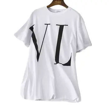 

Women's T-shirt Summer Fashion Women's T-shirt 2020 New Large Size Round Neck Short Sleeve Letter Women's T-Shirt JK52
