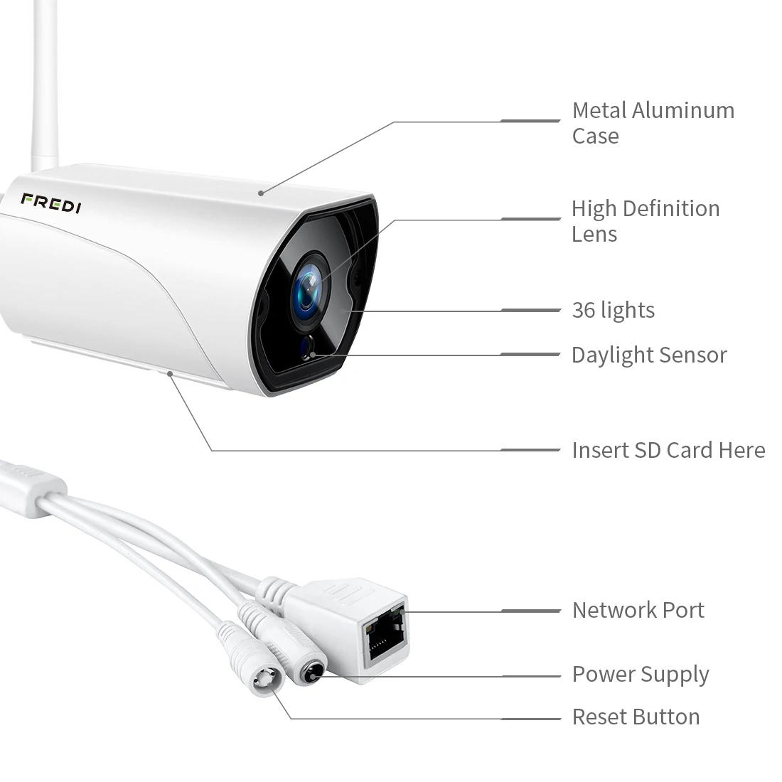 FREDI наружная IP камера WiFi 1080P 2.0MP Беспроводная Проводная CCTV цилиндрическая