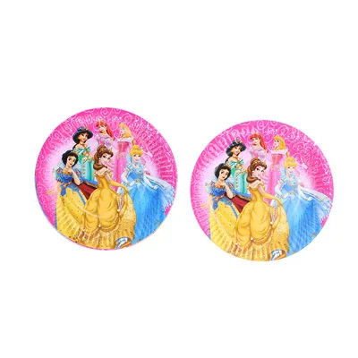 Disney Princess one years old birthday party Disposable tableware decor banner Cake stand decoration birthday party supplies 7inch plate-10pcs