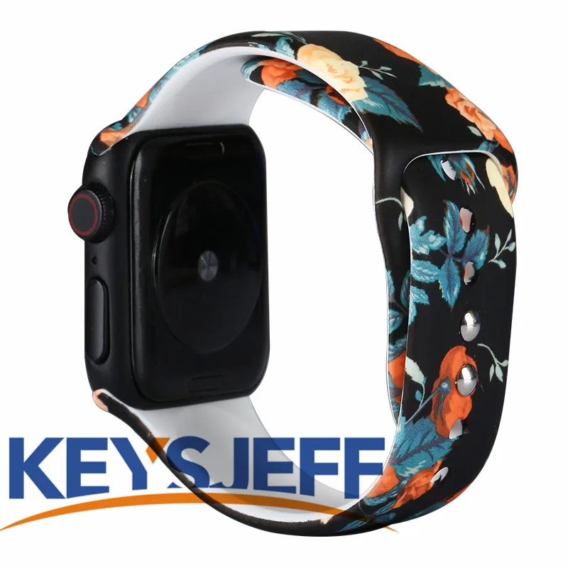 Цветочная повязка для наручных часов Apple Watch 38 мм 40 мм 42 44 мм неувядающий с печатным рисунком для девочек; мини-юбка для наручных часов iWatch, Ремешок Браслет 5/4/3 81023 - Цвет ремешка: 17