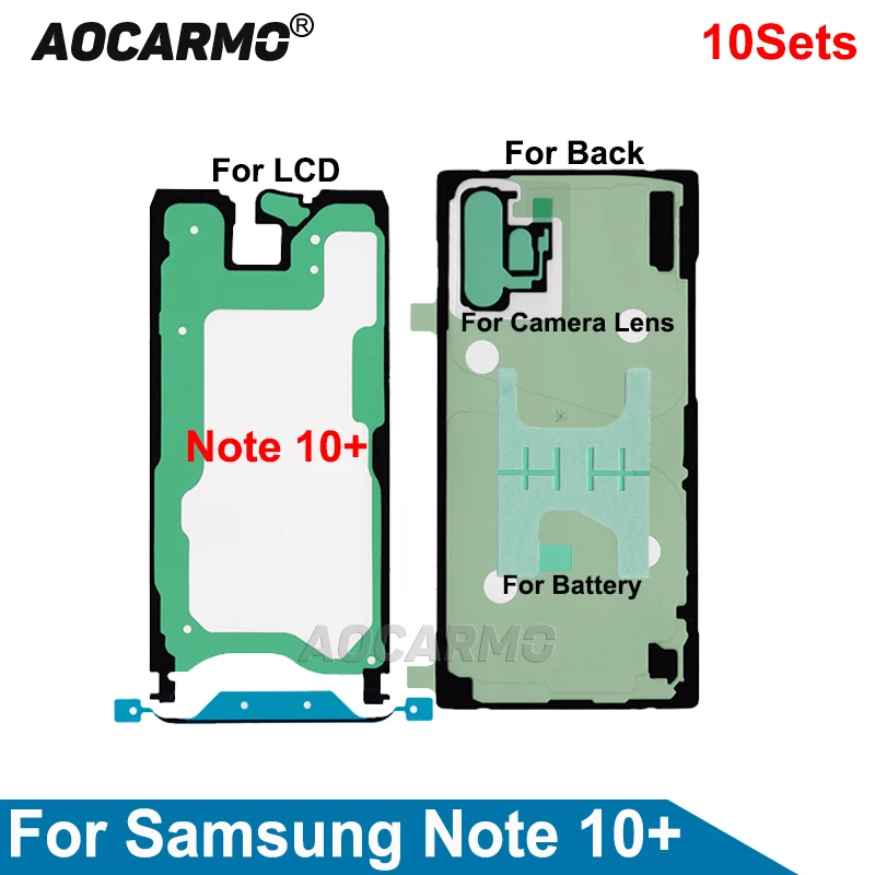 

10Sets/Lot For Samsung Galaxy Note 10+ Plus Full Set Adhesive LCD Screen Back Battery Cover Frame Camera Lens Waterproof Glue