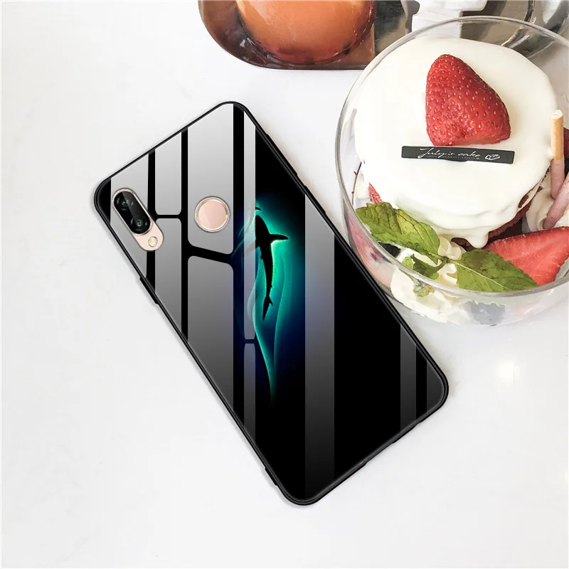 Закаленное стекло Чехол для Huawei P20 Lite Чехол Жесткий ПК Красочный чехол для Huawei P20 Pro Бампер Чехол для телефона P 20 P 20 Pro Lite Coque
