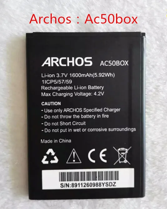 АЗК высокое качество 3 7 V 1600 мА/ч AC50BOX Батарея для Archos 50 Платиновый 50b мобильный