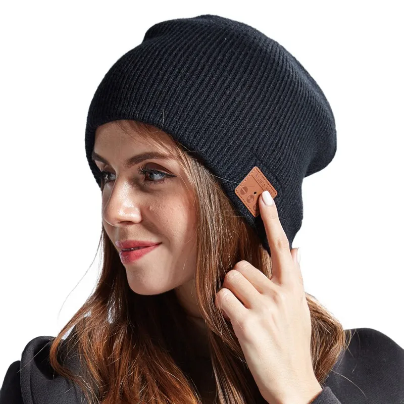 Вязаная шапка для Bluetooth V5.0 bluetooth-стереонаушники, наушники, шапка бини, головной убор