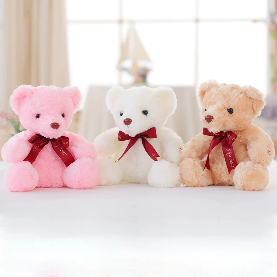 25 см творческий загорается светодиодный Мишка мягкая Животные плюшевые игрушки красочные светящиеся Teddy Bear Рождественский подарок для детей YYT222
