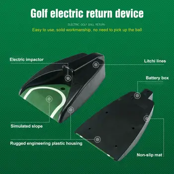 

Electric Ball Return Golf Exerciser Putting Cup Case Sporting Goods Indoor Black Plastic Exercise Putter Portable