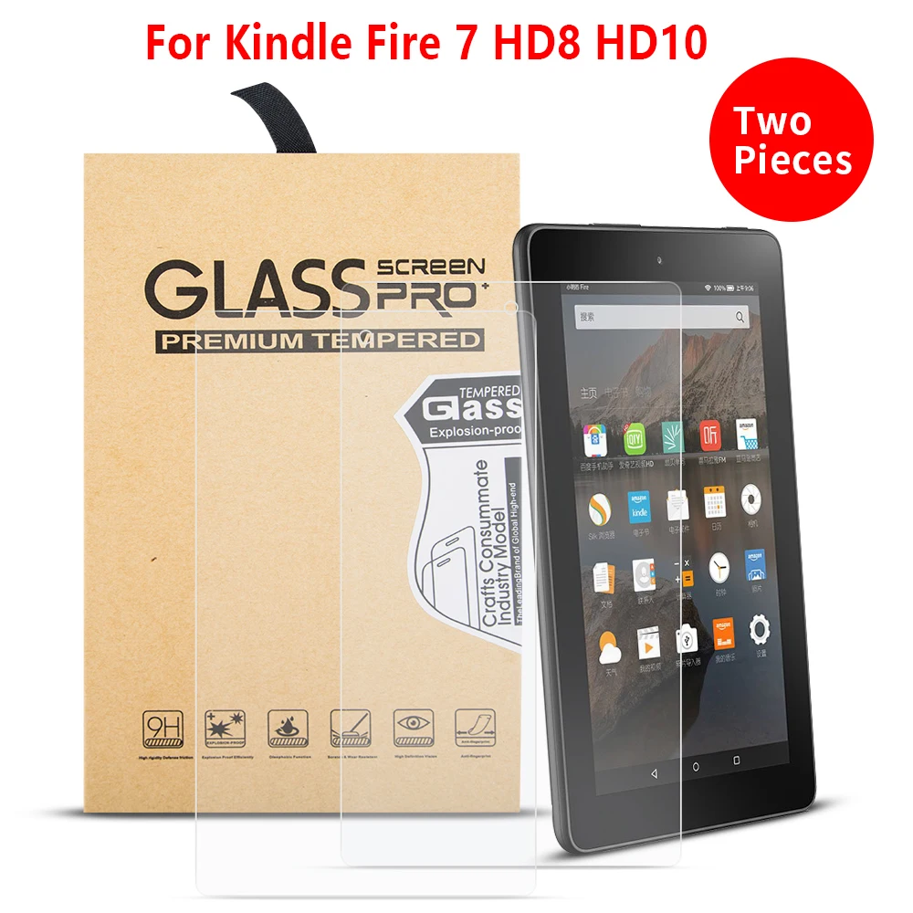 

2PCS/Lot Ultra Clear Screen Protectors film funda for Amazon Kindle Fire HD 7 8 10 2019 2018 2017 Tempered Glass Guard