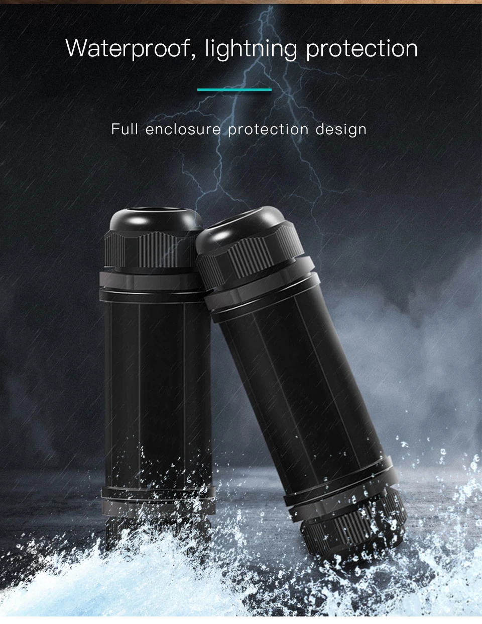 Waterproof RJ45 Ethernet Network Cable Connector - IP67 Double Head Adapter Coupler for Cat5, 6, 7, 8P8C Description Image.This Product Can Be Found With The Tag Names Computer Cables Connecting, Computer Peripherals, Connector ip67 ethernet network cable connector, PC Hardware Cables Adapters