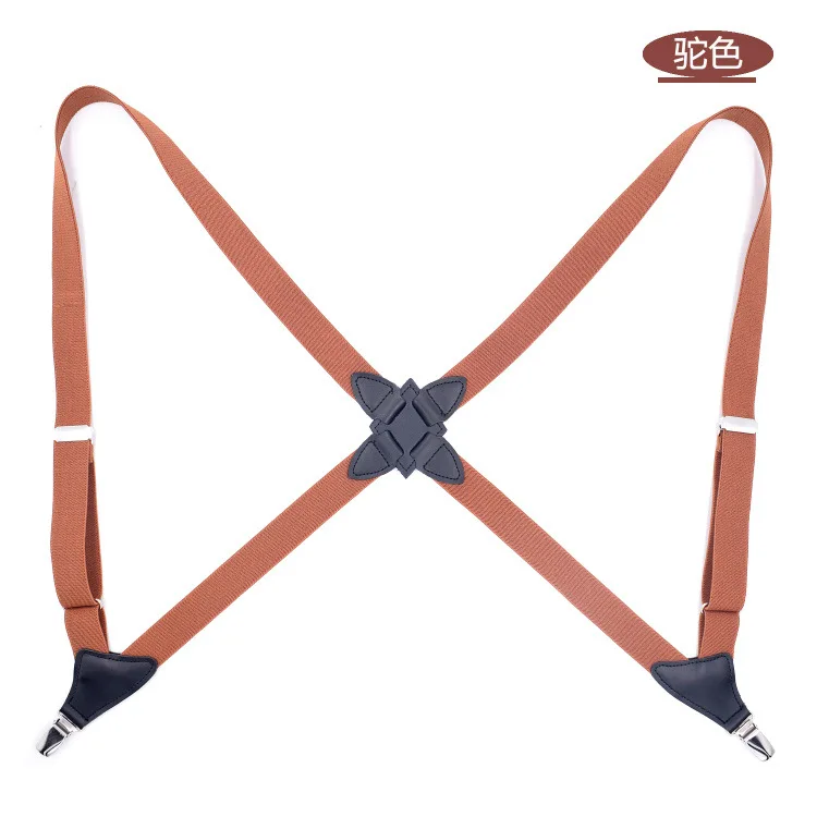 2.5cm Suspenders 2 зажима для мужчин и женщин рубашка для отдыха 2,5 см брюки из искусственной кожи зажим на подтяжках эластичный сплав металлическая головка регулируемые подтяжки - Цвет: 2.5cm Suspenders