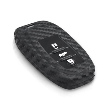Cover chiave telecomando per Audi A6L A4L Q5 A3 A4 B6 B7 B8 A5 A6 S5 S7 A1 A7 A8 Quattro Q3 Q7 - KEYYOU portachiavi Cover portachiavi in Silicone in fibra di carbonio per Audi A6L A4L Q5