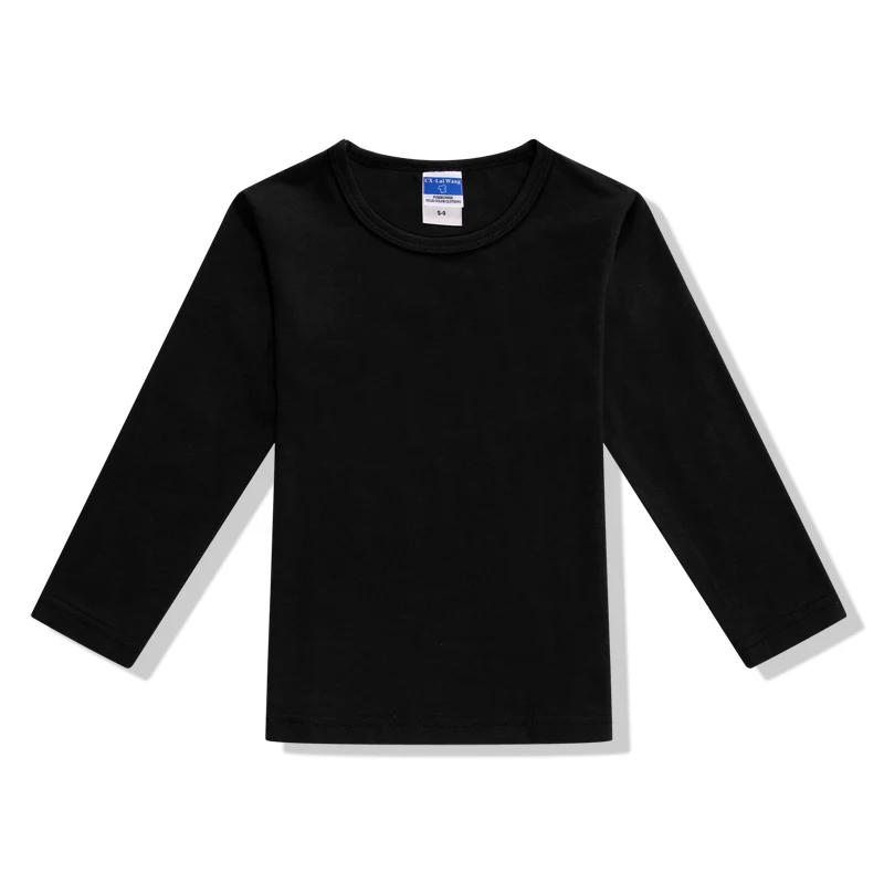 

Black Long Sleeve Blank Boy Girl Basic T Shirt Boys Black White Undershirt Kids Clothes 2 3 4 6 8 10 Years Old KT-1583