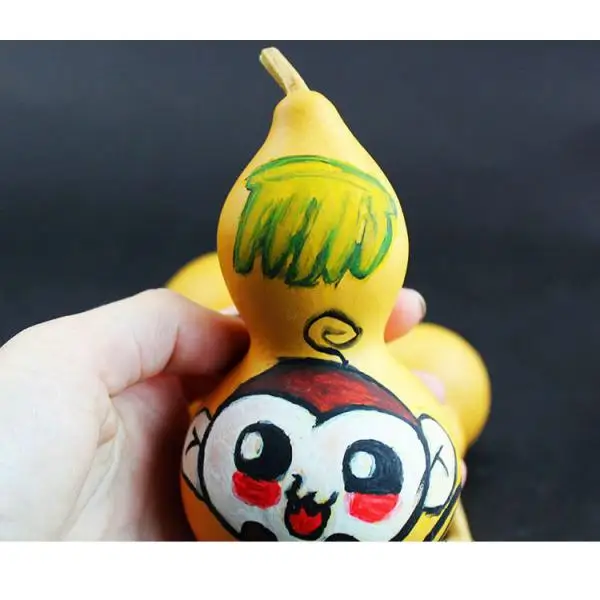 3pcs Natural Gourds Unpainted Charm Pendant For Kids DIY Crafts Keychain Decor Photography Props