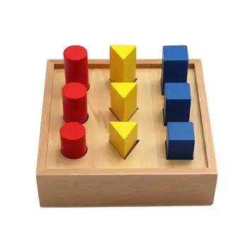 

Wooden Stepped Geometric Blocks Shape Pairing Board Educational Children Toy