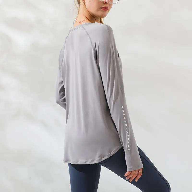 sports t shirt sports shirt yoga top yoga shirt Sport Top Fitness Long Sleeve Running Shirt Women Blouse Gym Loose Plus Size Workout Tops Yoga Shirts Jacket Excercise Clothes