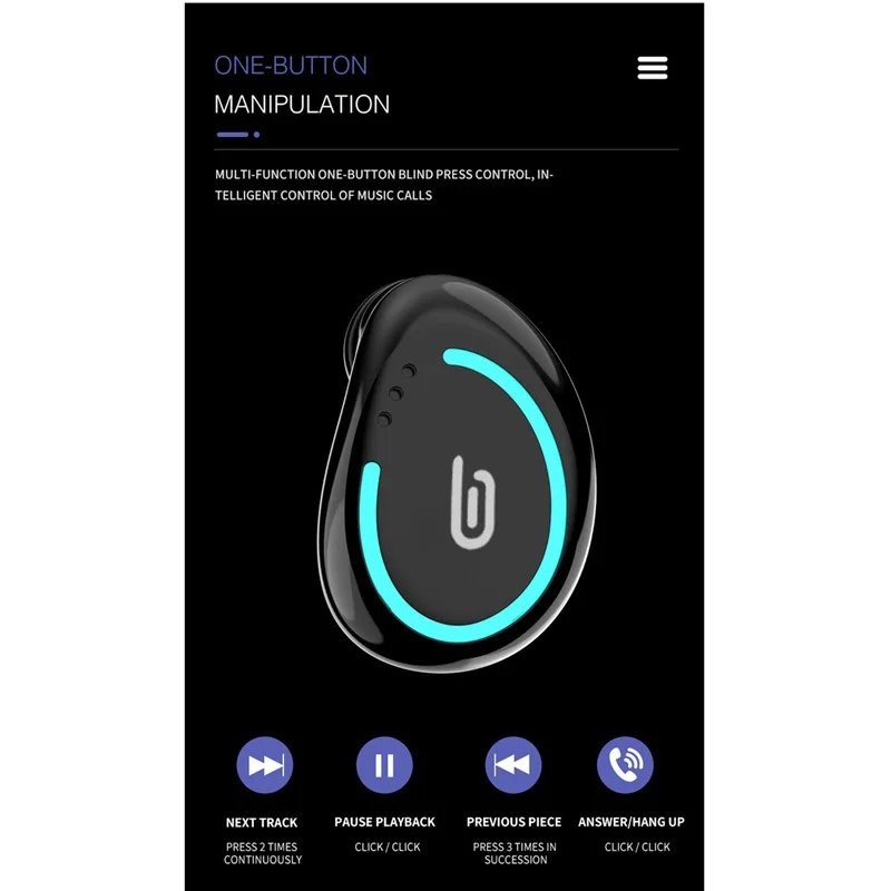 Фото Мини беспроводные Bluetooth 5 0 одиночные наушники с мобильным зарядным ящиком Мини беспроводные Bluetooth 5 0 одиночные наушники с мобильным зарядным ящиком