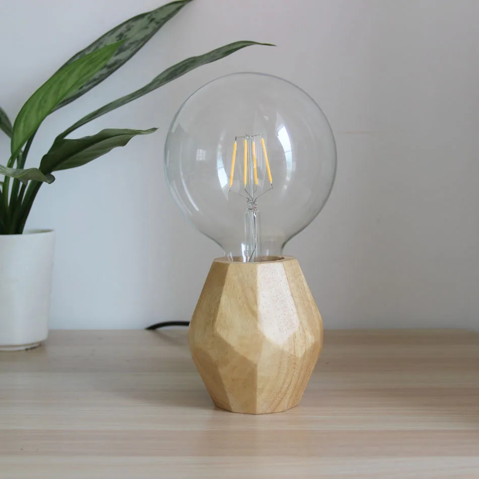 Modern table lamp wooden base book lights desk night light e27 holder mini retro bedside La lamparas for home bedroom decor | Освещение