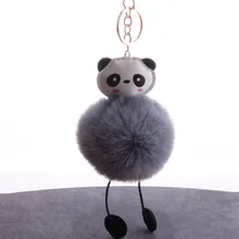 Красная панда пушистый шар брелок Подвеска милый Pu медведь искусственный Рекс кролик волосы мяч сумка Подвеска маленькие ювелирные изделия