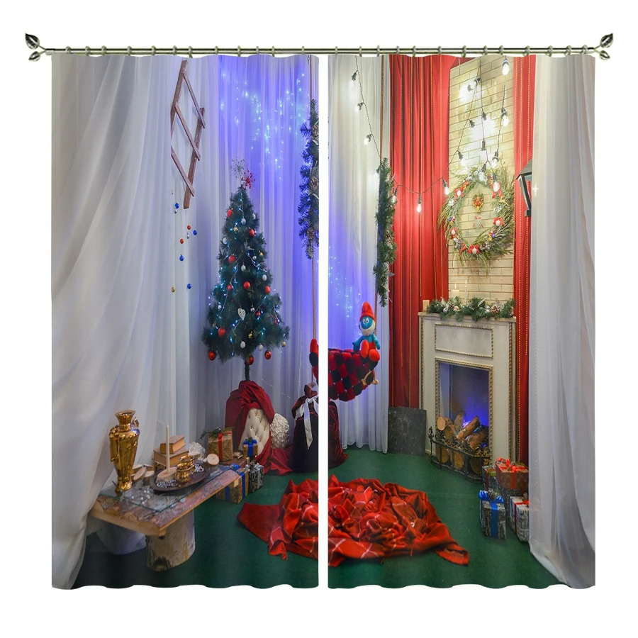 Merry Christmas специально размер и фотографии 3D печатные затемненные роскошные шторы для гостиной