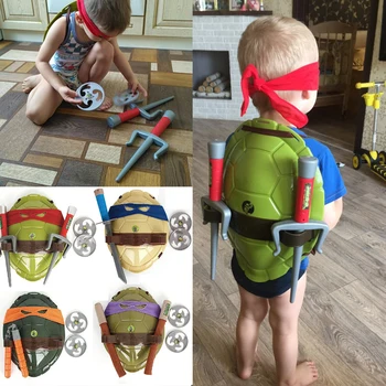 

Turtles Armor Toy Weapons Turtle Raphael Michelangelo Leonardo Figure Cosplay Mask Shell Weapon Props Party for boy Kids