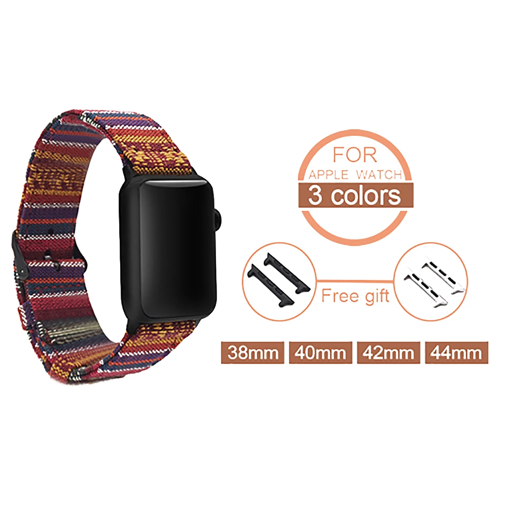 Compatible For Apple Watch 40mm 38mm Fabric Watch Band For iwatch Series 5 4 44mm Series 4