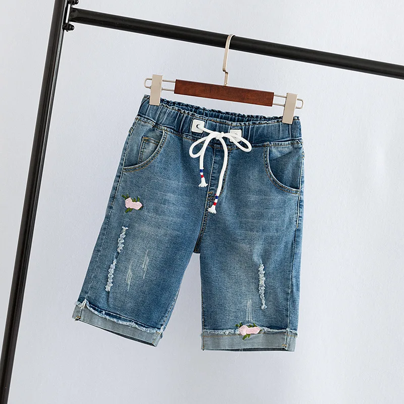 

S64 Summer Wear New Style 2018 Large Size Dress Plus-sized Increase the Fat Mm Cowboy Loose Pants Shorts 6853