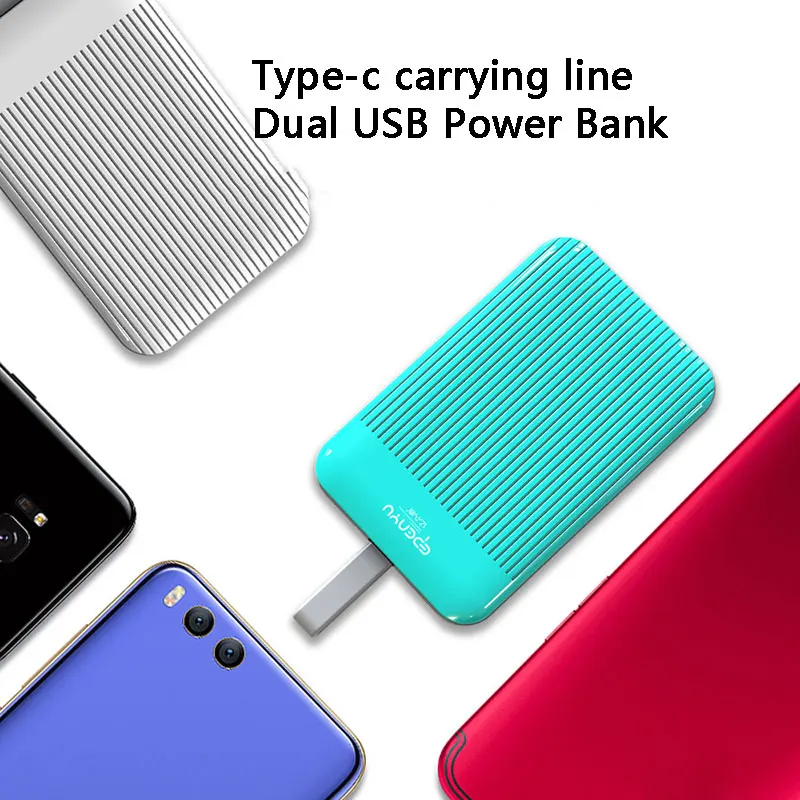 Ремешок New5000 mAh power Bank type-c, светодиодный индикатор для переноски, портативная зарядка, внешний аккумулятор для Xiaomi Mi9
