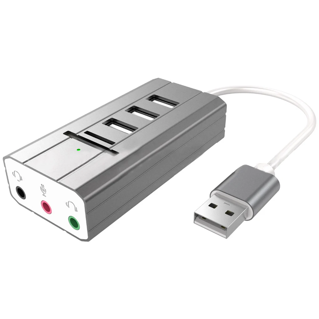 USB концентратор звуковые карты аудио выход TYPE-C адаптер USB разветвитель внешняя звуковая карта ПК ноутбук SD TF кард-ридер - Цвет: USB Gray