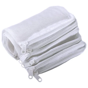 

20 Pieces Aquarium Filter Bag Net Zipper Filter Bag Reusable Filter Bag for Fish Tank Filter Accessories White