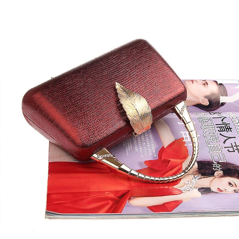 Luxy Moon Wine Red Leather Hand Clutch Top View