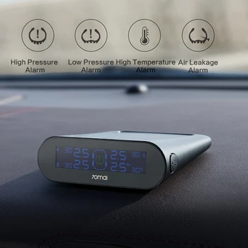 

XIAOMI TPMS 70mai Tire Pressure Tester Monitor Solar Power 70 Mai APP LCD Display Car Security Alarm Tyre Pressure