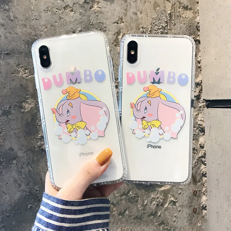 

Transparent Dumbo Cute Cartoon Elephant circus Phone Cases Silicone for iPhone 11 Pro Max X XS Max XR case 8 7 6 6s Plus fundas