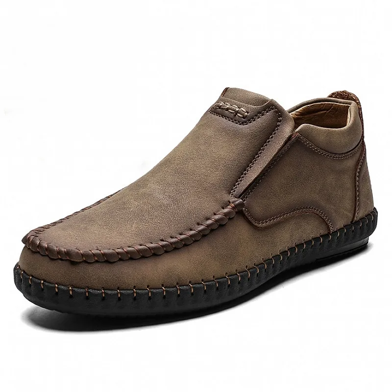 

Fashion Work Boots Men Genuine Leather Shoes Casual Leather Boots for Men Warm Snow Boots Autumn Driving Shoes Big Size 38-46