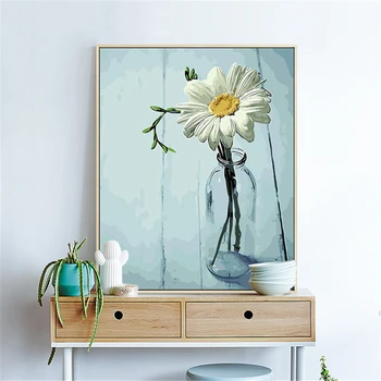 

Simple Flower Paintings By Numbers DIY Pictures Oil Coloring By Numbers Set Gift Drawing By Numbers Canvas Decor New Arrivals