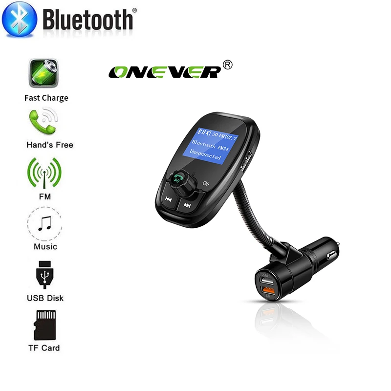 Bluetooth 3,0 MP3 плеер Handsfree автомобильный комплект fm-передатчик поддержка 3,5 мм AUX Jack FC 3,0 Быстрая Двойная USB Зарядка адаптер питания