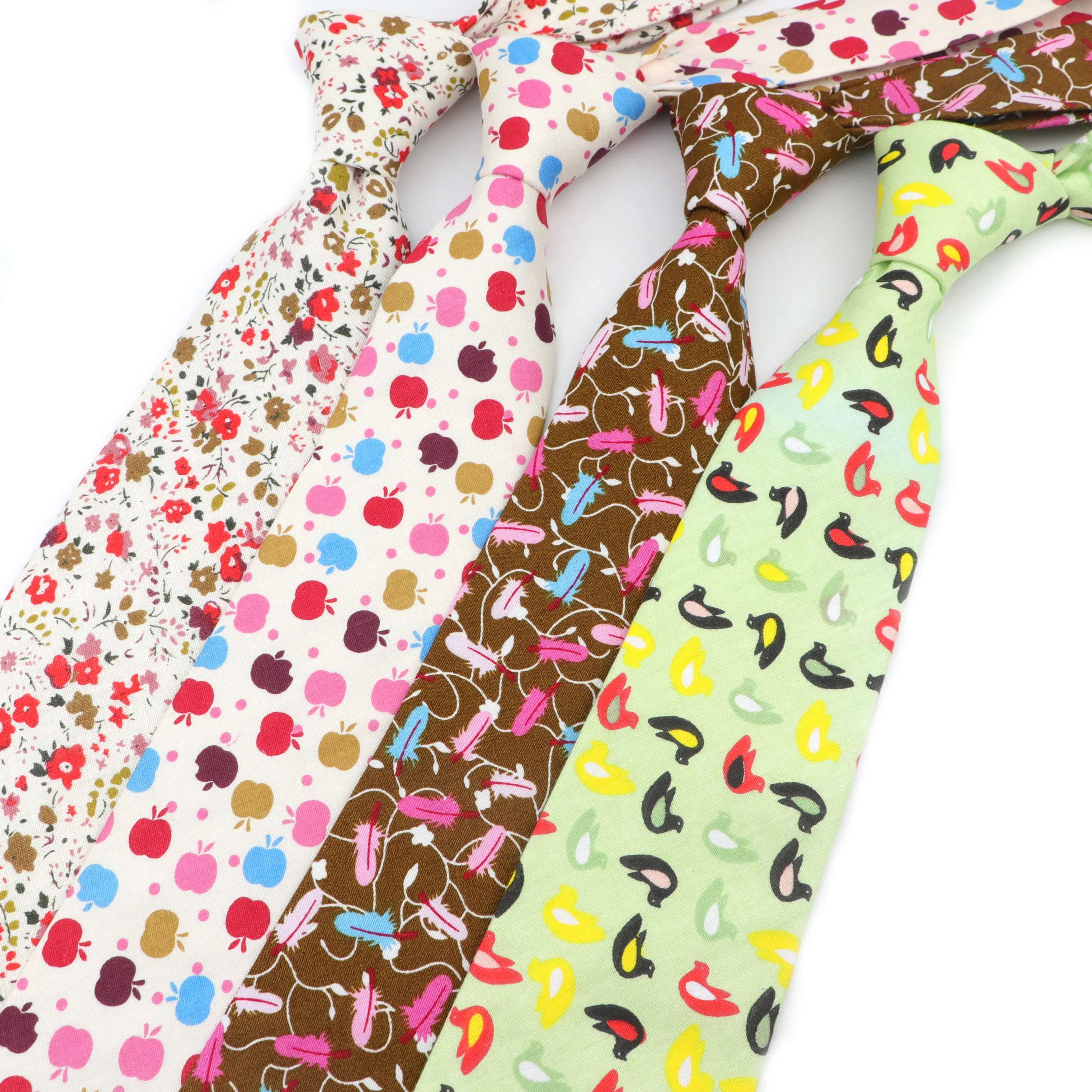 New Fashion Vintage Mens Floral Tie 100% Cotton Tie Printing Classic For Man Business Casual Necktie Desinger Butterfly Gift