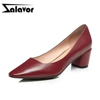 

ZALAVOR 2020 Real Leather Pointed Toe Pumps Women Simple Fashion New Spring Office Woman High Heels Shoes Woman Party Size 34-40