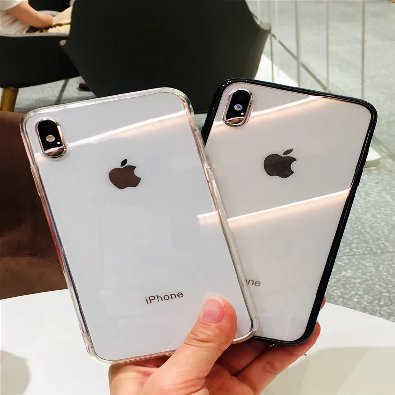 Роскошный прозрачный стеклянный чехол для телефона iphone XS MAX Apple X XR 8 7 6 6S plus все