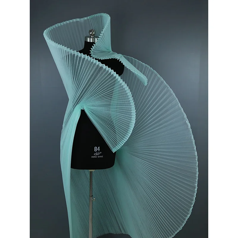 Fashion Metallic Black Wave Pleated Fabrics High Glossy Fold Dress Skirt  Fabric Drape(pleated 0.5m) - AliExpress