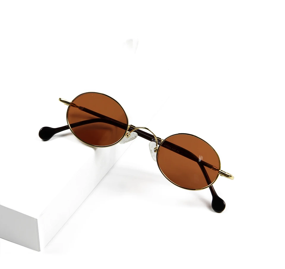 Trendige kleine ovale Sonnenbrille aus Metall für Damen, 2025, Herrenbrille, Punk, Vintage, Y2K, Designer, blendfreie Sonnenbrille für Damen – Detail 5