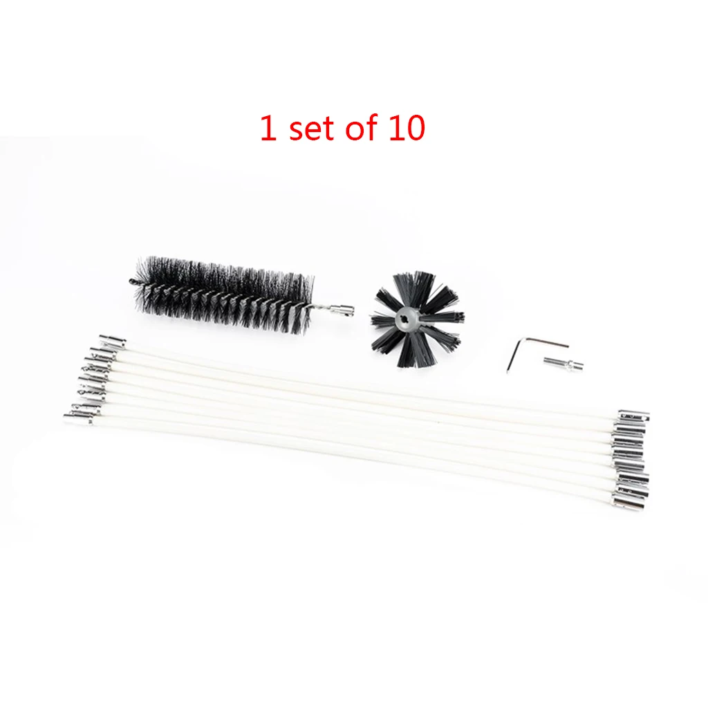 

Chimney Cleaner Brush Cleaning Rotary Sweep System Fireplace Kit Flexible Rod Tools