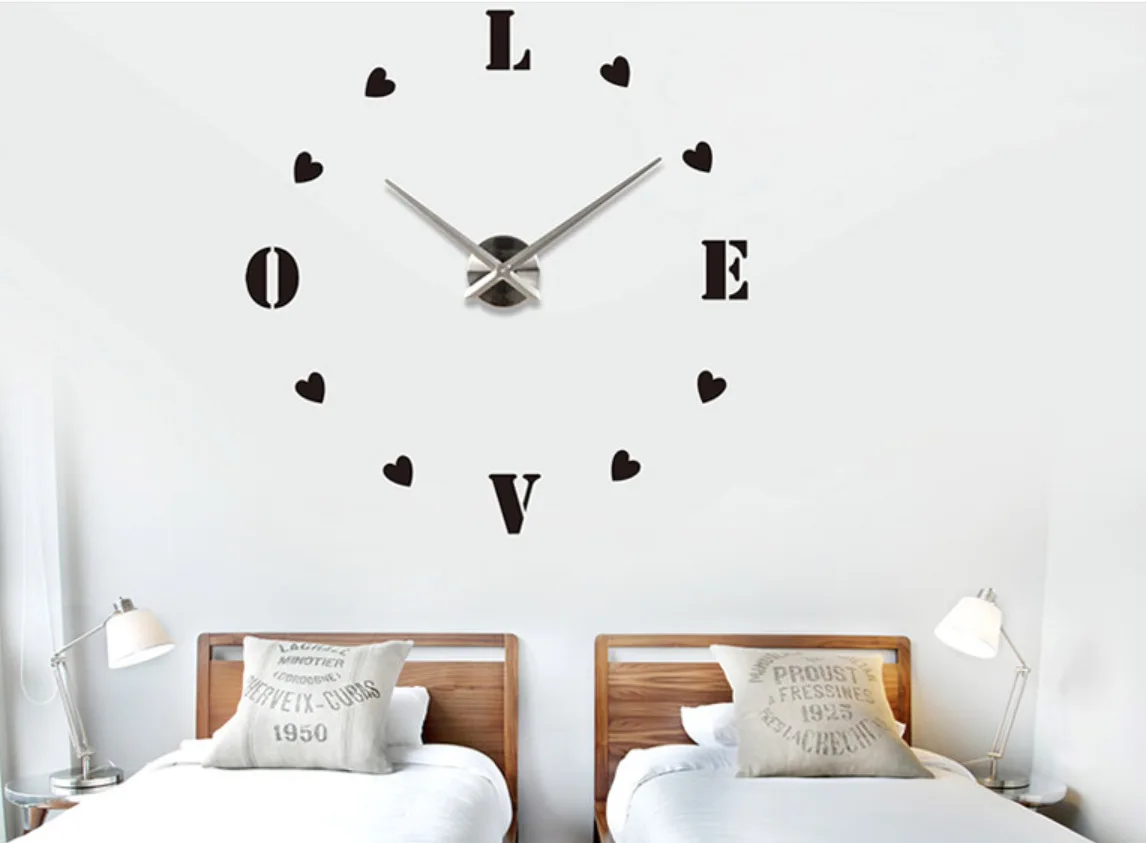 Напрямую от производителя,, 3D часы с надписью «LOVE», настенные часы, спальня, гостиная, диван, настенные, Library, ресторан, немой