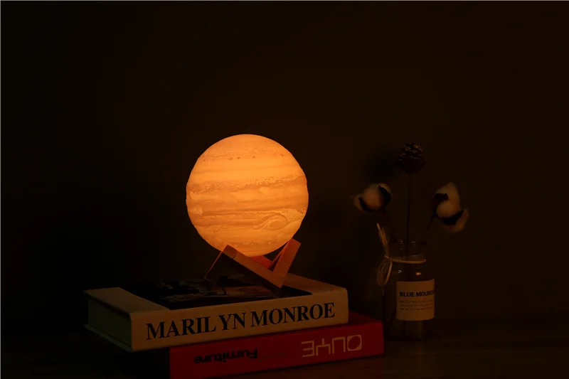 3D печати Юпитер Фонари креативные романтические планета Фонари 16-цветная прикроватный светильник декоративная Настольный фонарь